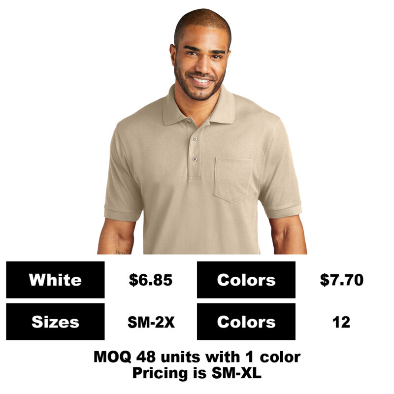 P1150-P - 6.3 oz Cotton Pique Pocket Polo